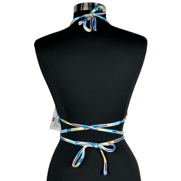 SOLID & STRIPED RAINE TECHNICOLOR MOSAIC EXTRA SMALL HALTER TRIANGLE BIKINI TOP - Picture 4 of 13